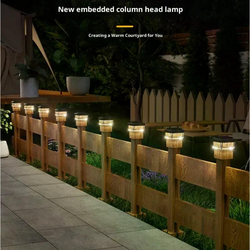 Solar LED Fence Post Cap Light IP65 Waterproof – Warm White Solar Fence Light Axl