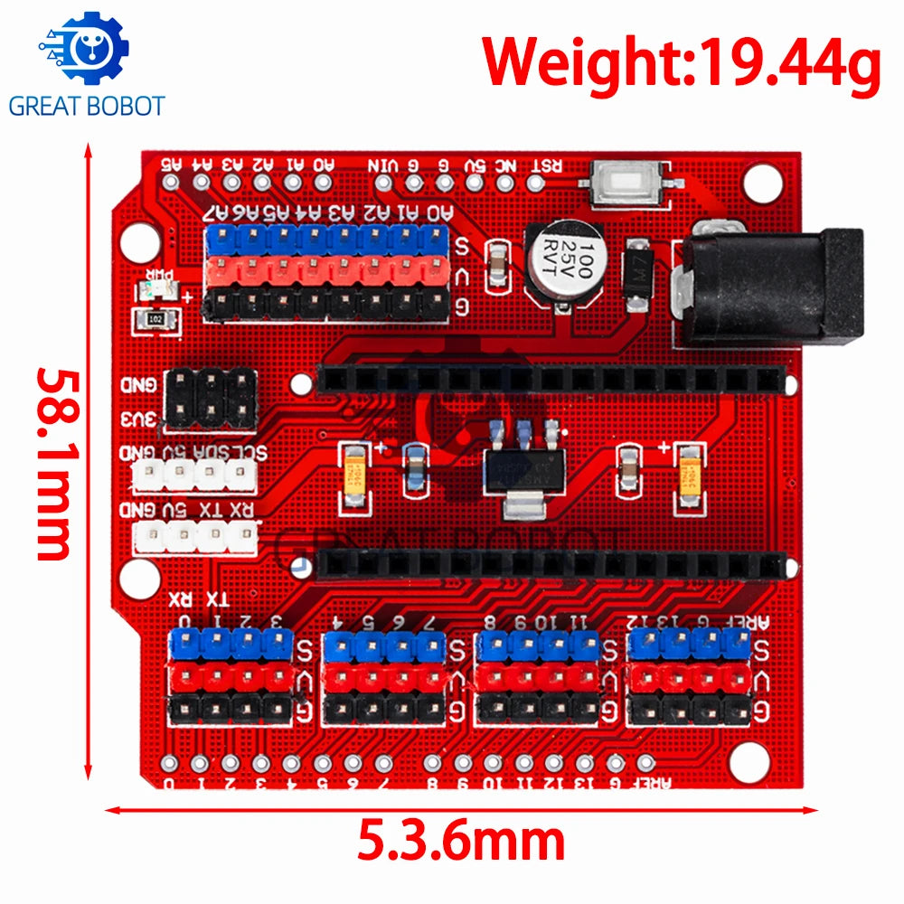 Sensor Shield Module for Arduino UNO R3 & Nano V3 | I2C PWM Arduino Expansion Shield Axl