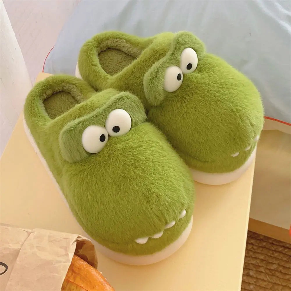 Lorilury Men's Furry Animal Slippers – Plush Indoor Flat Mules Men's Indoor Slippers Axl