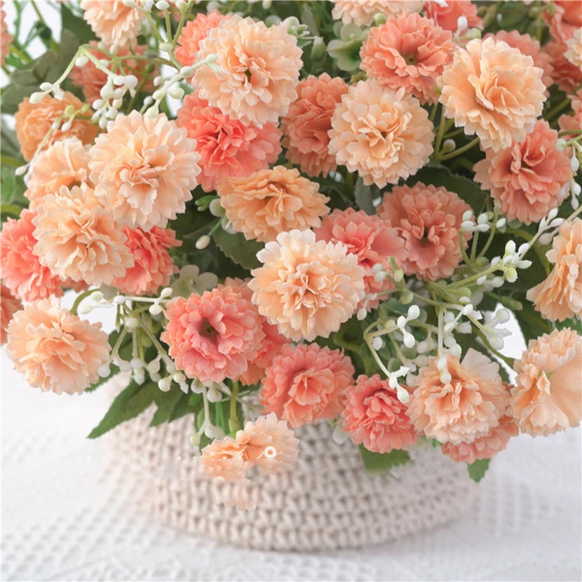 Silk Orange Hydrangea Artificial Flowers | Wedding & Home Decor Artificial Flowers Axl