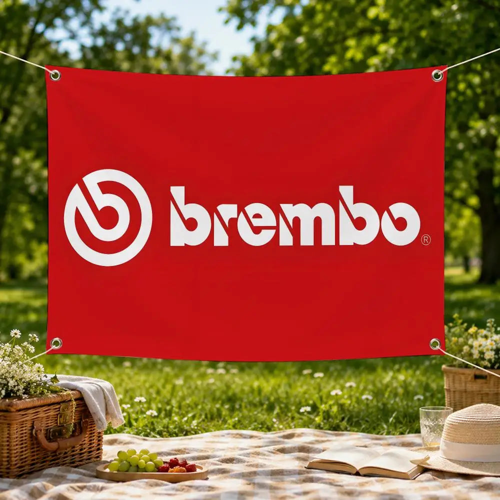 Brembo Automotive Wall Flag Banner – Indoor & Outdoor Decor Wall Flag Banner Axl