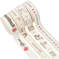 4 Rolls Printed Cotton Ribbon – Vintage Gift Wrapping Styles Decorative Craft Ribbon Axl AECH04-18466
