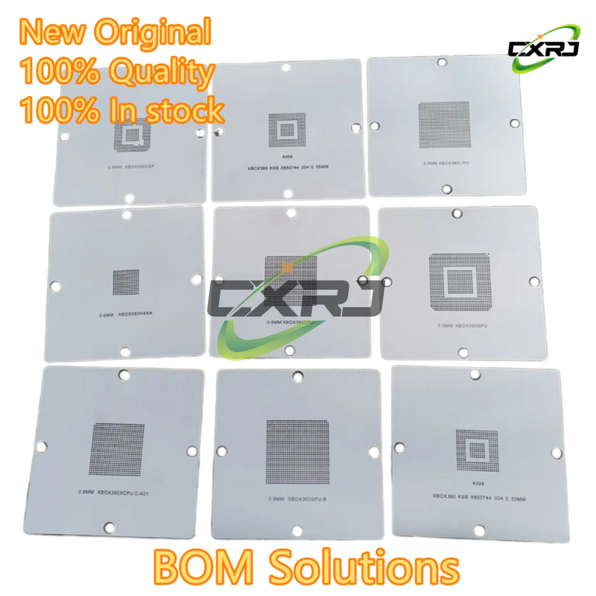 9-Pc Xbox 360 BGA Reballing Stencils 90×90mm CPU GPU CSP Kit BGA Reballing Stencils Axl 9PCS China Mainland