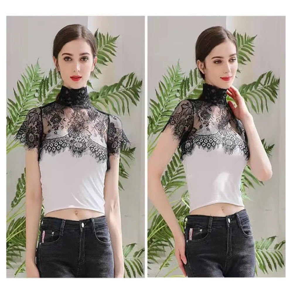 Women's Lace Detachable Fake Collar – Embroidered Lapel Scarf Detachable False Collar Axl