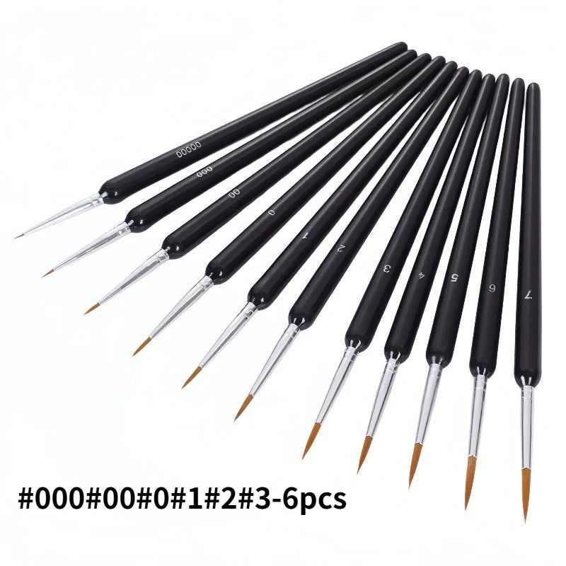 Miniature Paint Brush Set – Fine Detail Nylon Brushes 3/5/6pc Miniature Paint Brush Set Axl D-6pcs