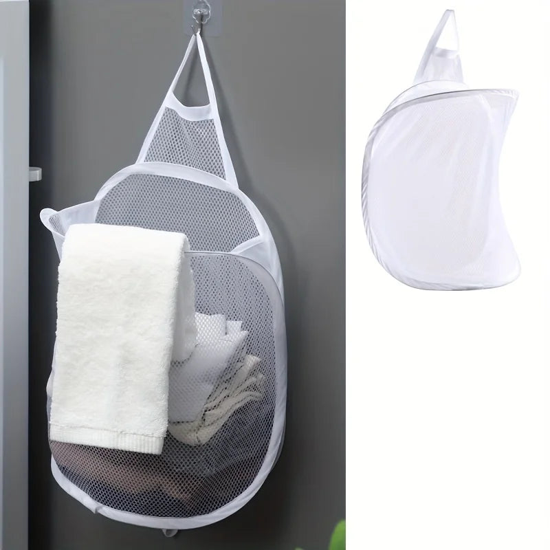 Foldable Wall-Mounted Laundry Basket – Hanging Clothes Hamper Laundry Hamper Axl White