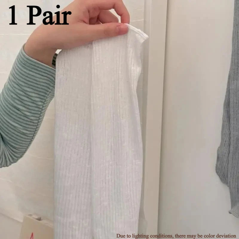 Women's Thin Breathable Mid-Tube Socks | Japanese Leg Warmers Mid-Tube Socks Axl WHITE-1pcs