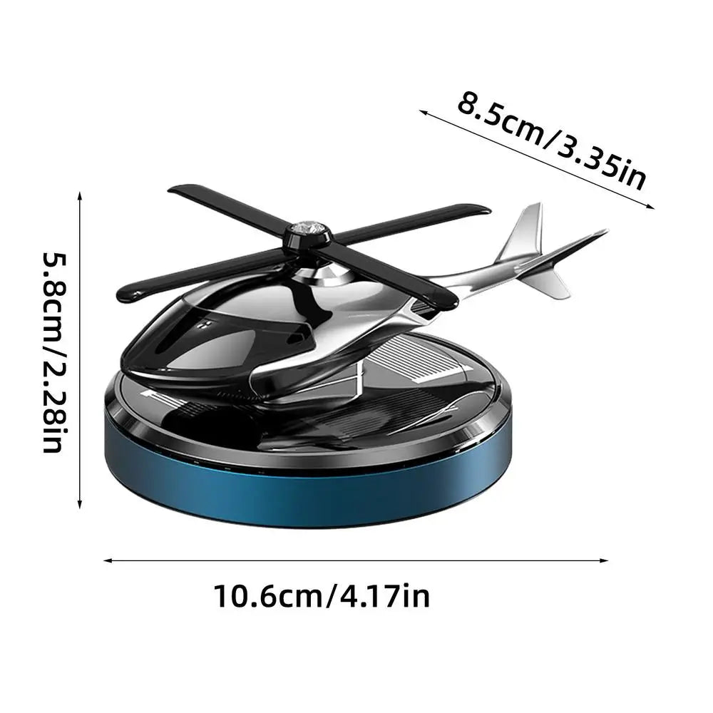Solar Helicopter Car Air Freshener – Rotating Dashboard Diffuser Car Air Freshener Axl Blue