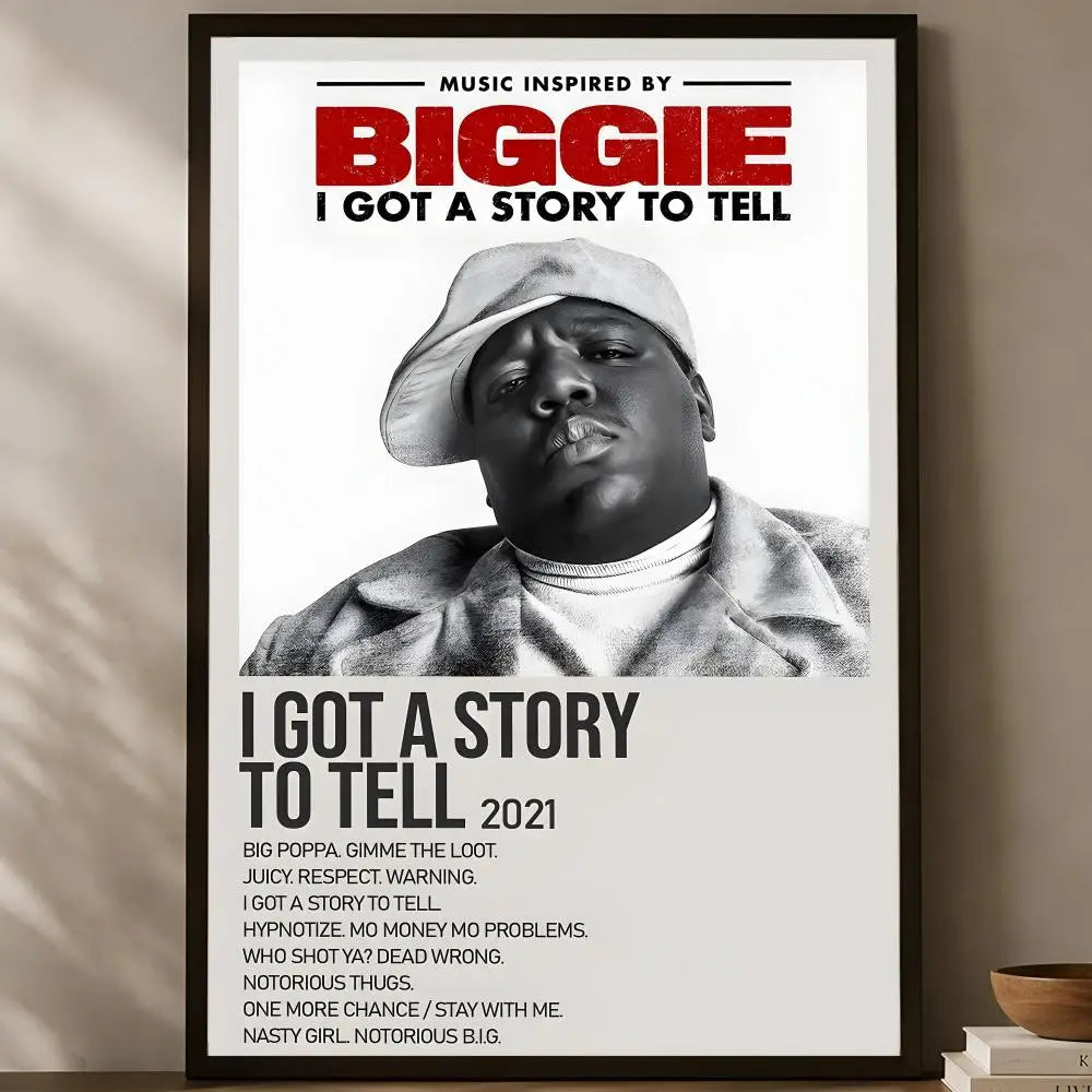 Notorious B.I.G. Self-Stick HD Wall Art Poster | Waterproof Wall Art Poster Axl White10 15X20cmNoframe