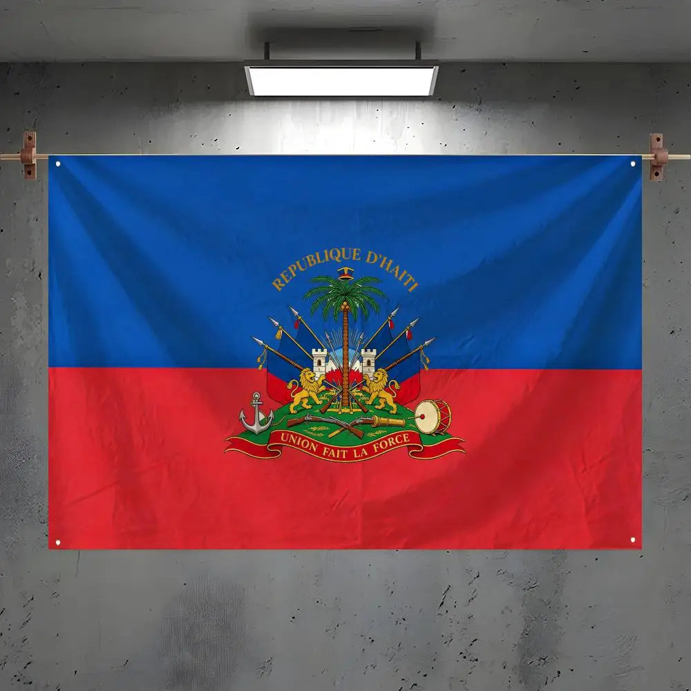 Haiti Flag Banner – Indoor & Outdoor Wall Art Decoration Decorative Flag Banner Axl White6 100x150cm