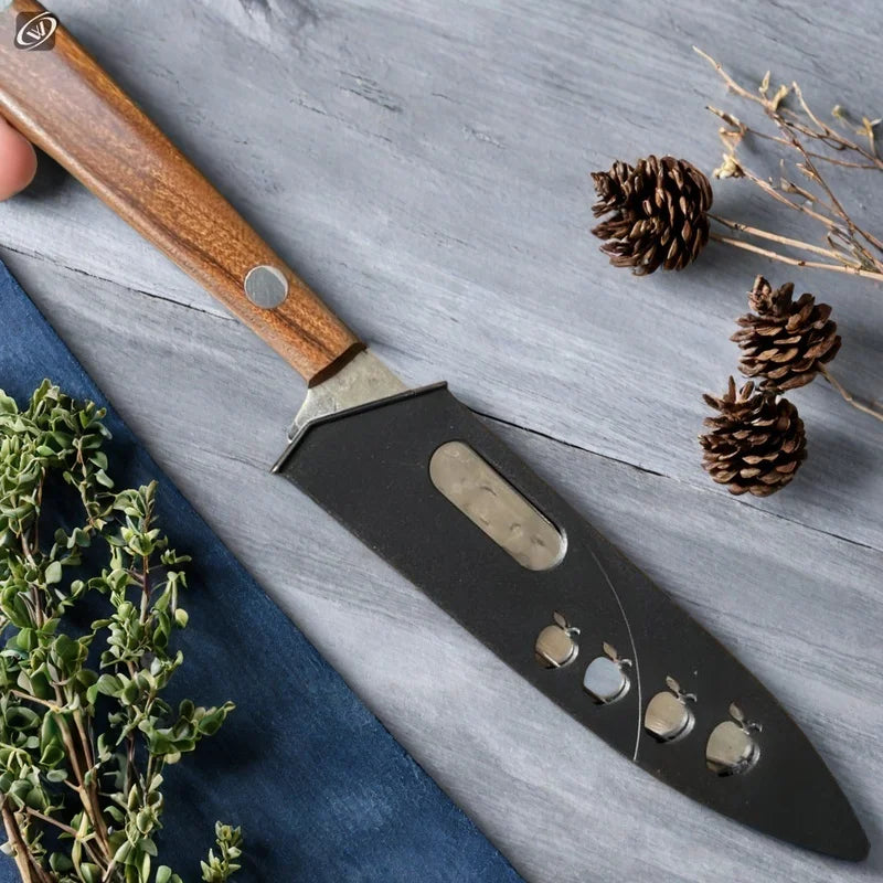67-Ply Damascus Steel Paring Knife – Wood Handle | Sharp Damascus Kitchen Knife Axl