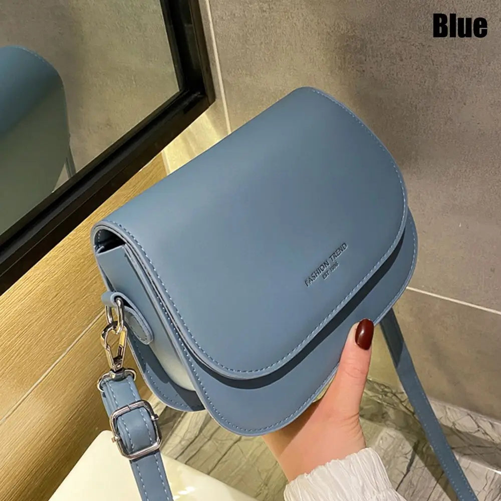 Women's PU Leather Saddle Crossbody Bag – Flap Shoulder Bag Crossbody Shoulder Bag Axl blue