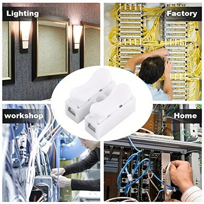 100-Pack CH-2 Spring Wire Connector Terminals | Quick Connect Wire Terminal Connectors Axl