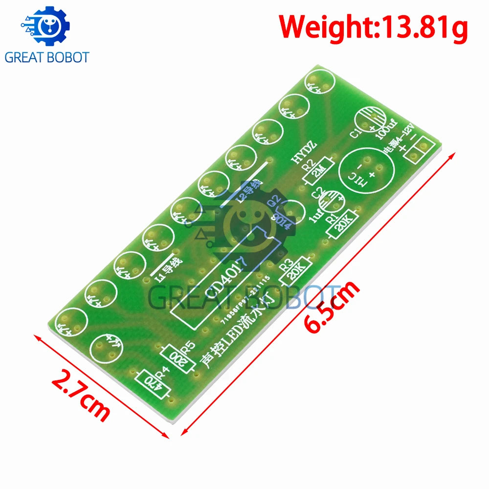 Voice-Activated LED Water Light Kit – CD4017 DIY Electronics DIY Electronics Kit Axl