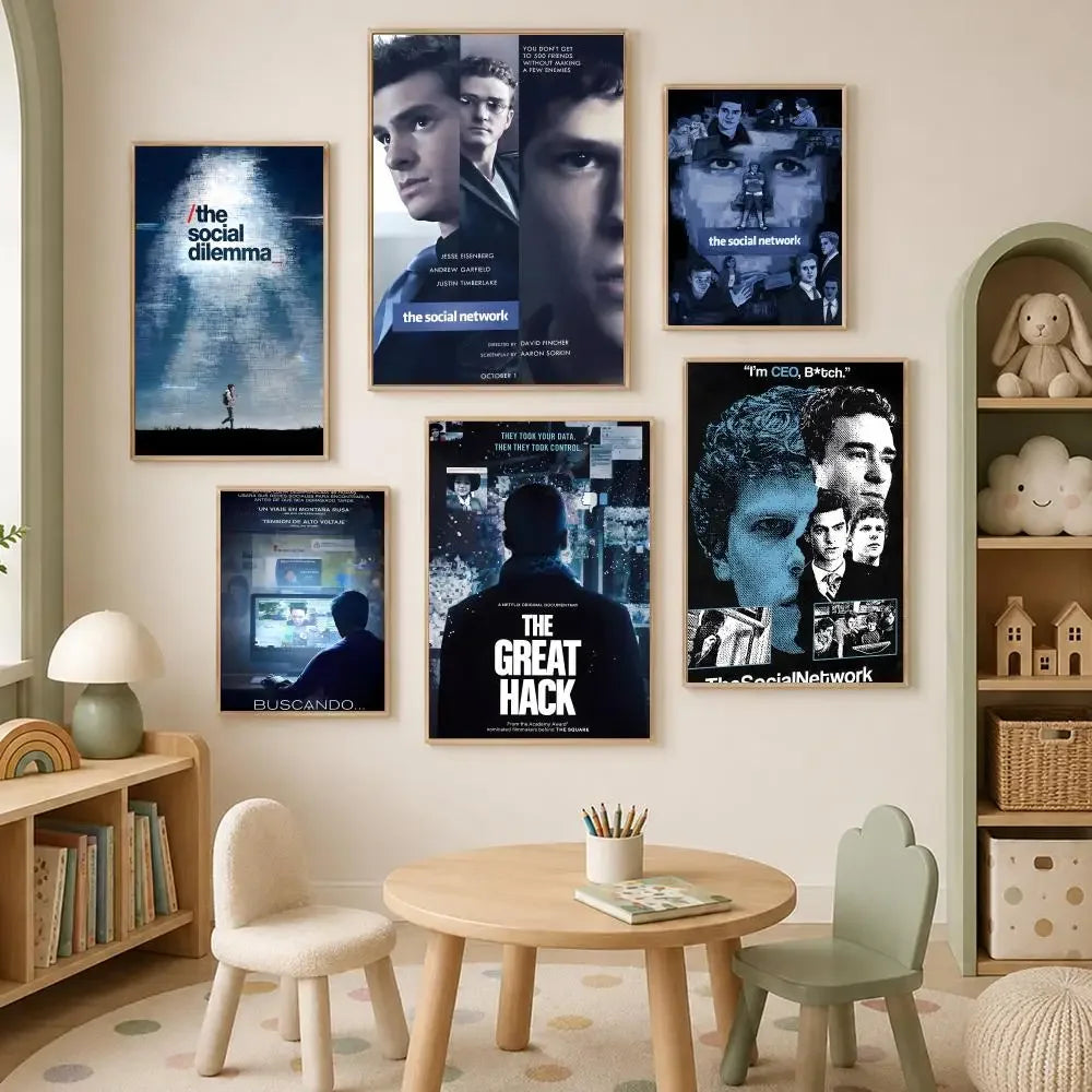 The Social Network Movie Poster – HD Self-Stick PVC Wall Art Wall Art Poster Axl