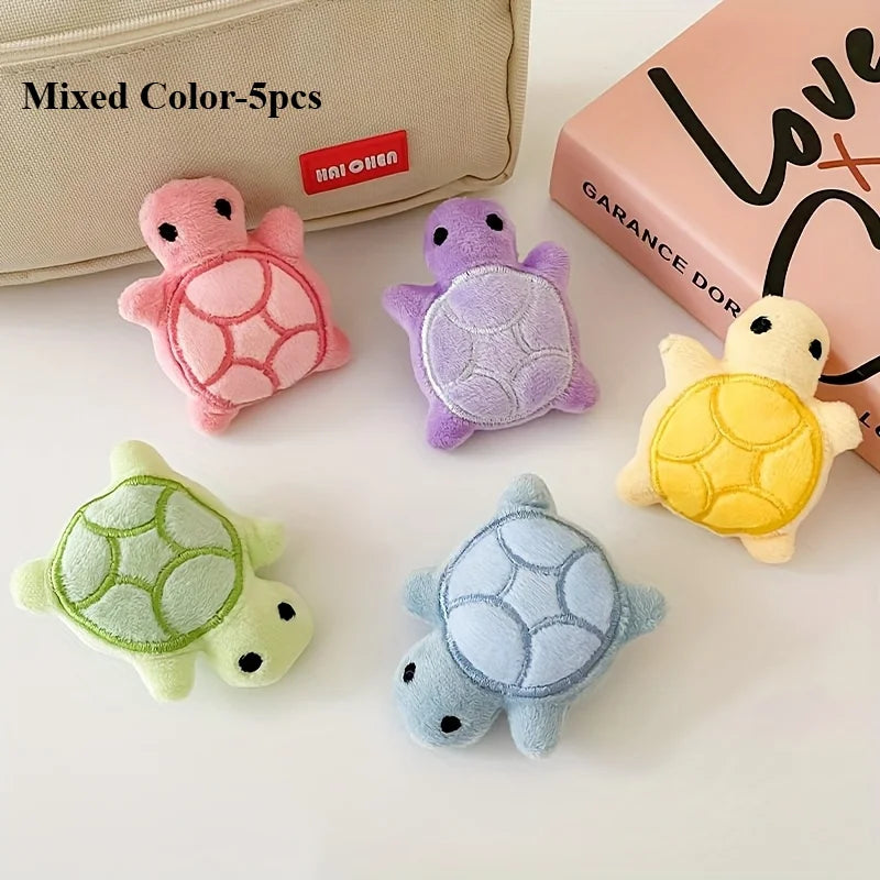 5-Piece Turtle Plush Pins – 3D Backpack & Hat Accessories Decorative Pins Set Axl Mixed Color-5pcs