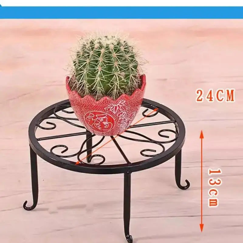 Wrought Iron Flower Pot Stand – Balcony & Garden Display Shelf Plant Pot Stand Axl