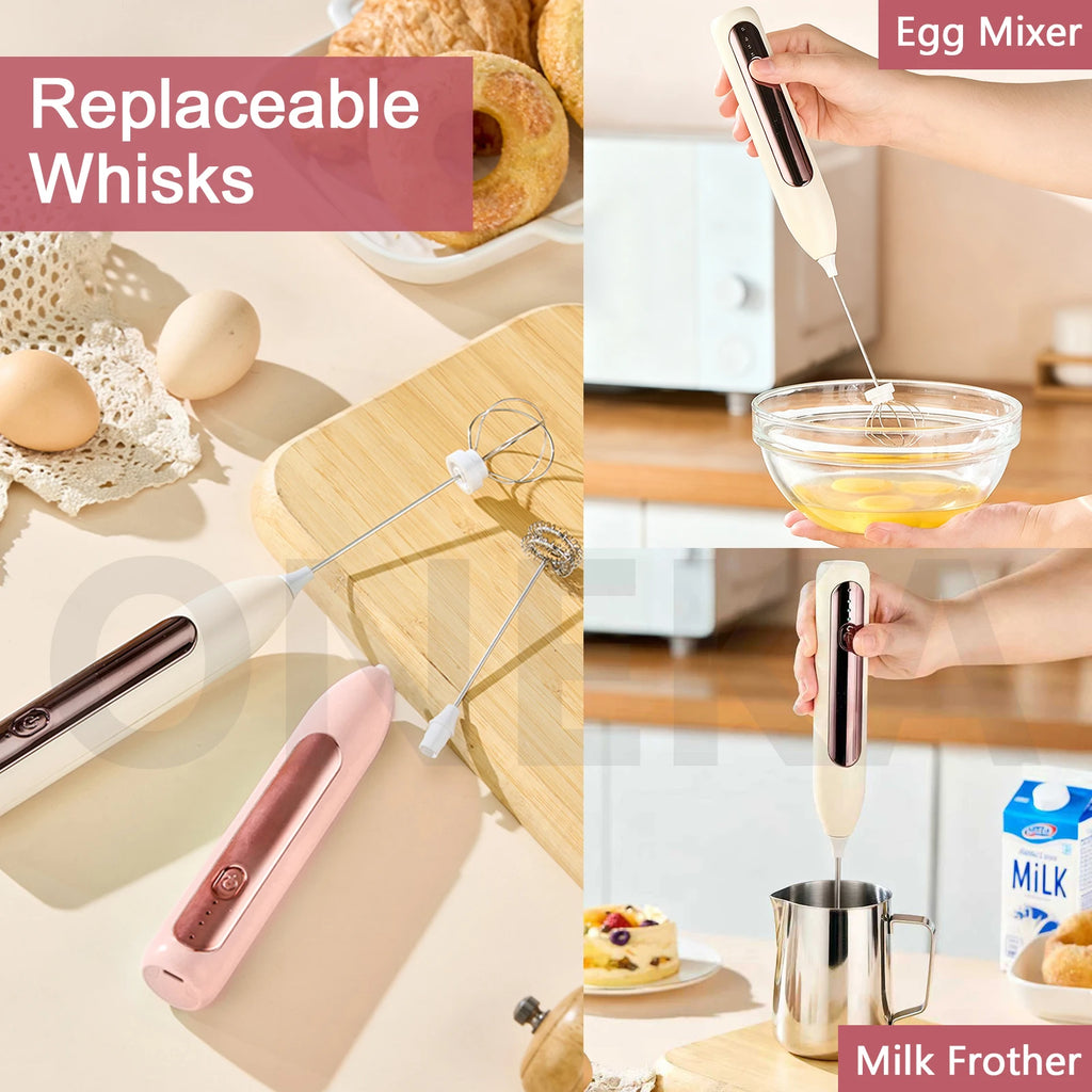 Rechargeable Handheld Milk Frother – Foam Maker for Coffee & Matcha Milk Frother Axl