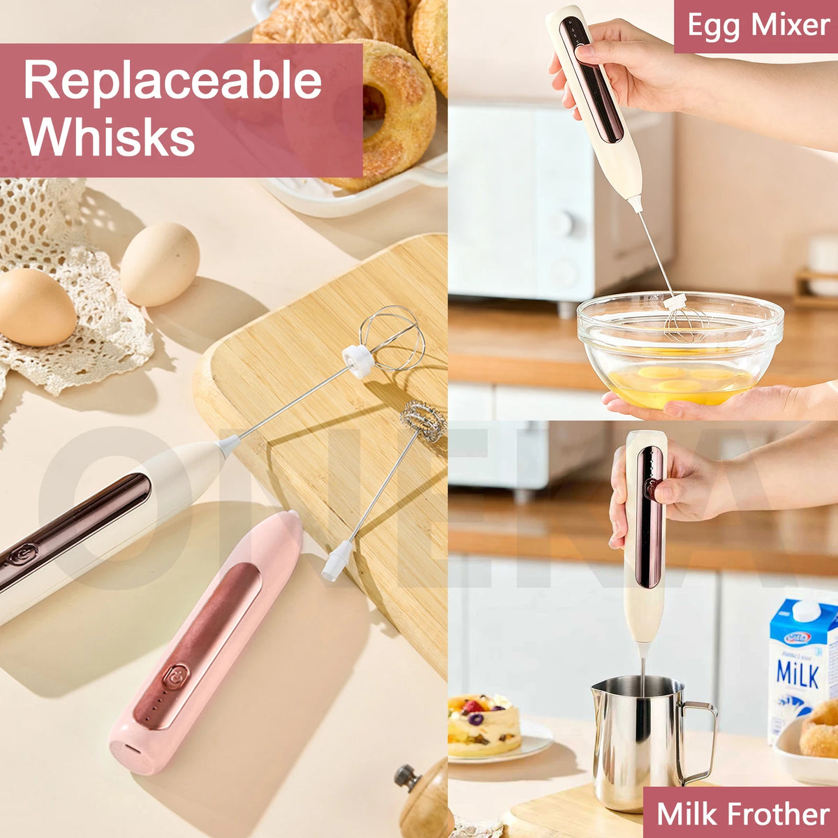 Rechargeable Handheld Milk Frother – Foam Maker for Coffee & Matcha Milk Frother Axl
