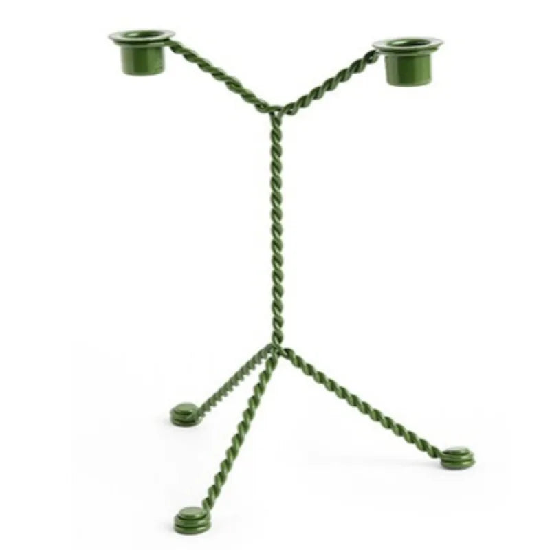 Modern Nordic Metal Candlestick Holder – Elegant Home Décor Candle Holder Axl Green