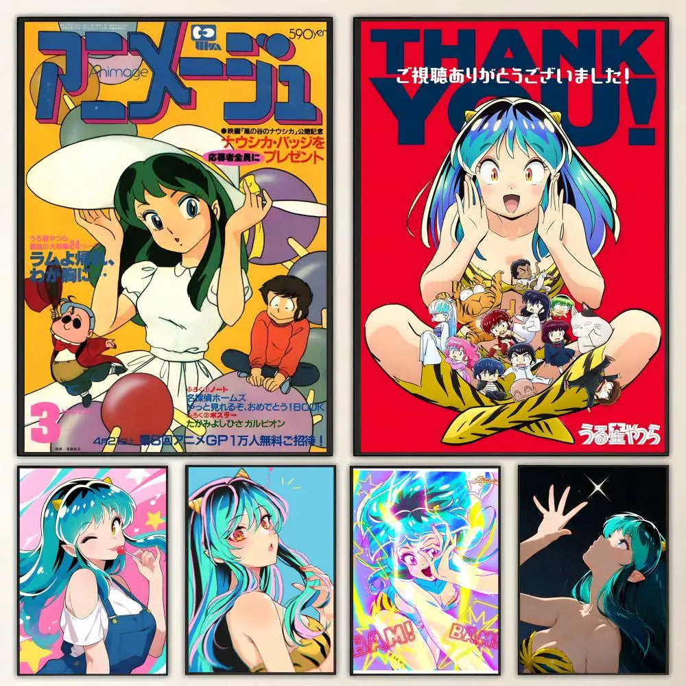 Urusei Yatsura Anime Poster – HD Waterproof Wall Art Decor Anime Wall Poster Axl