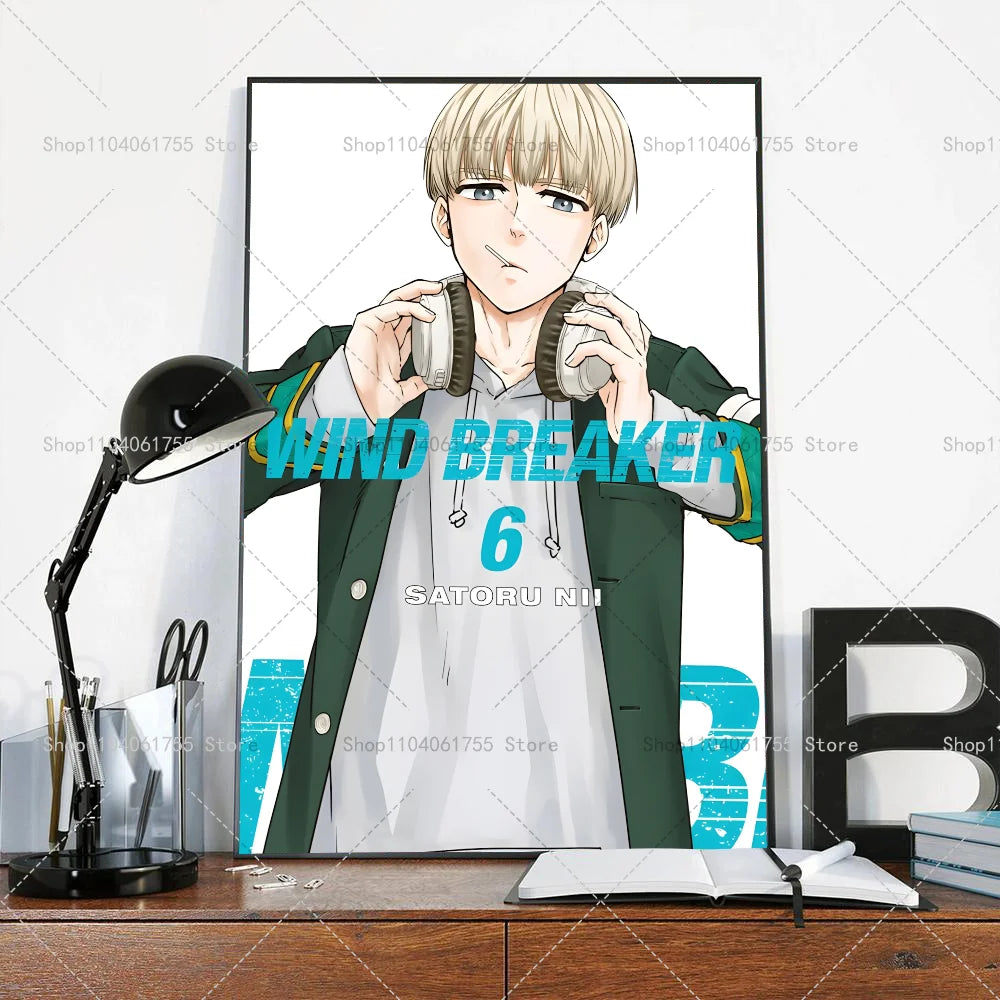 Wind Breaker Anime Wall Poster – Self-Adhesive Waterproof Sticker Anime Wall Poster Axl z6 50x70cm No Frame