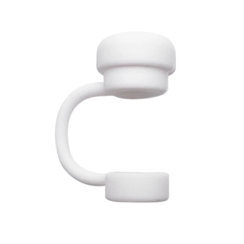 Reusable Silicone Straw Covers – Spill & Dust Proof Caps Straw Cover Caps Axl White