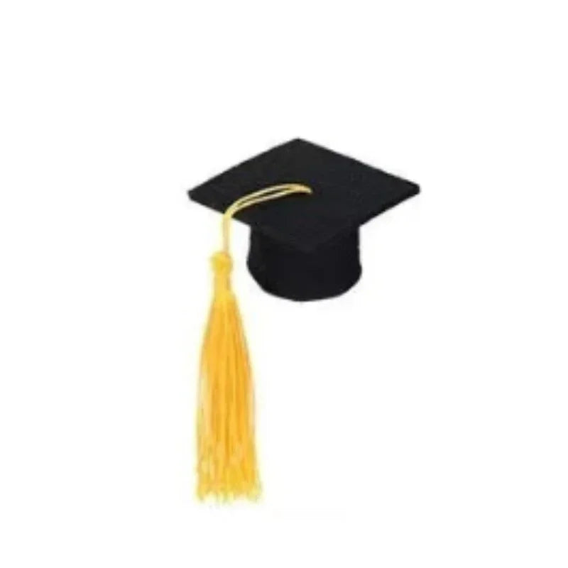 Mini Felt Graduation Caps with Tassels – Party Decor 5/10 Pack Party Decoration Axl yellow 5pcs