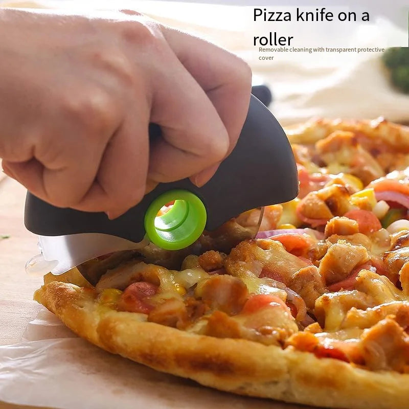 Stainless Steel Pizza Wheel Cutter with Lid | Dough Slicer Pizza Wheel Cutter Axl