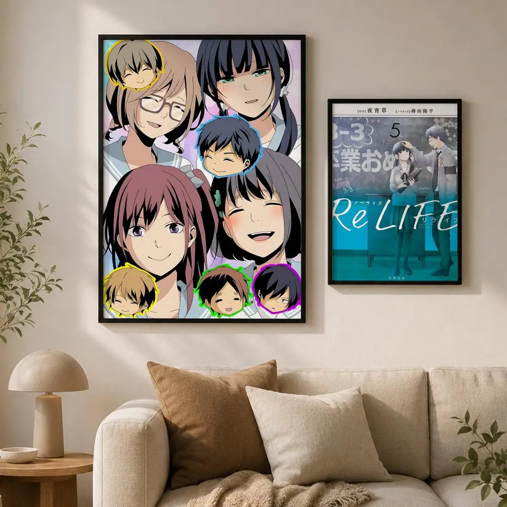 ReLIFE Anime Waterproof PVC Wall Poster – Peel & Stick HD Art Anime Wall Poster Axl