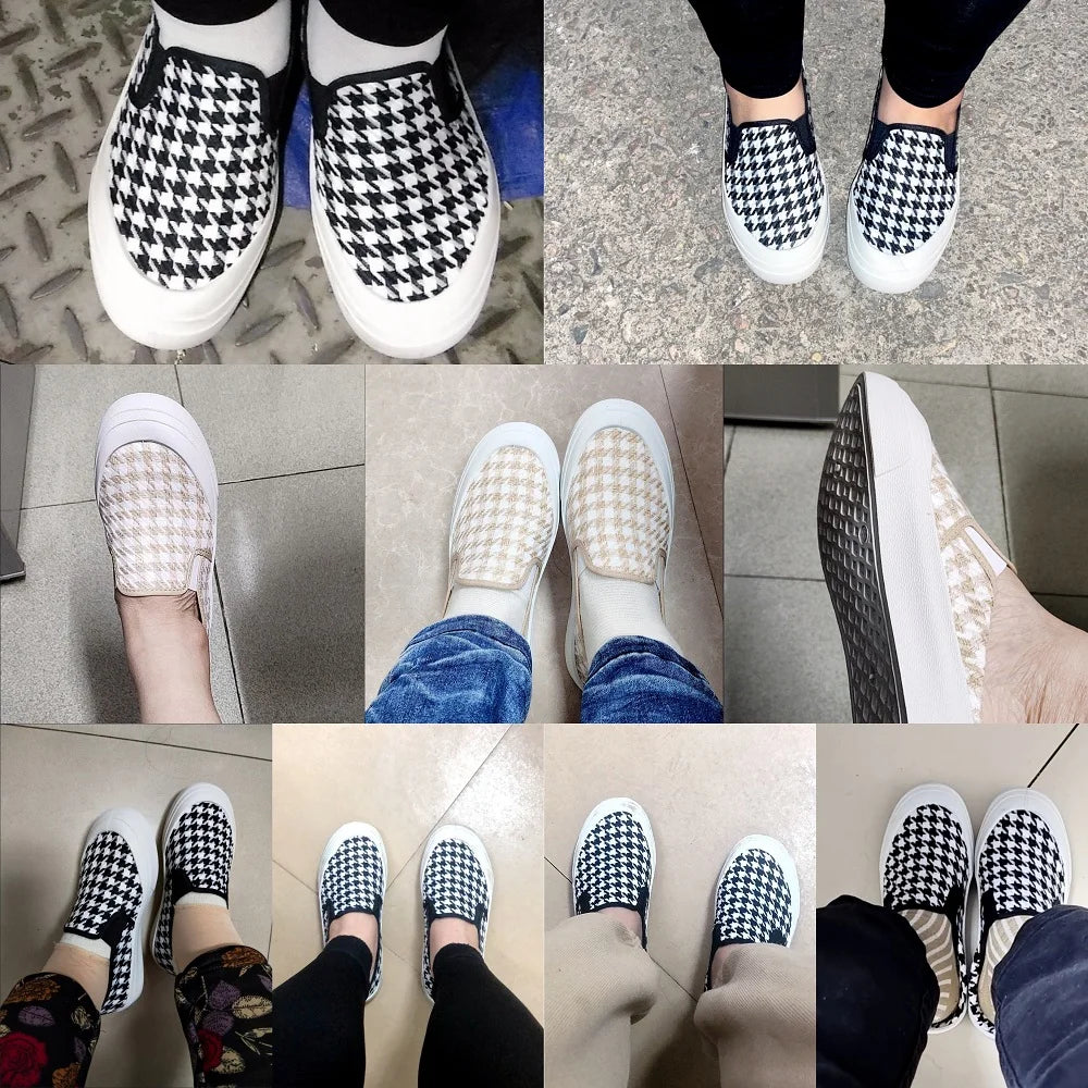 Lorilury Women's Canvas Slip-On Platform Sneakers | Casual Canvas Platform Sneakers Axl