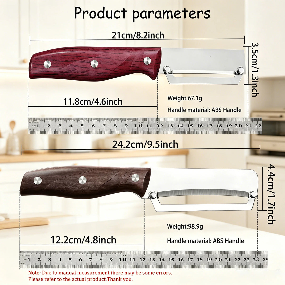 Sugarcane Peeler & Multi-Use Stainless Steel Scraper Knife Kitchen Peeler Knife Axl