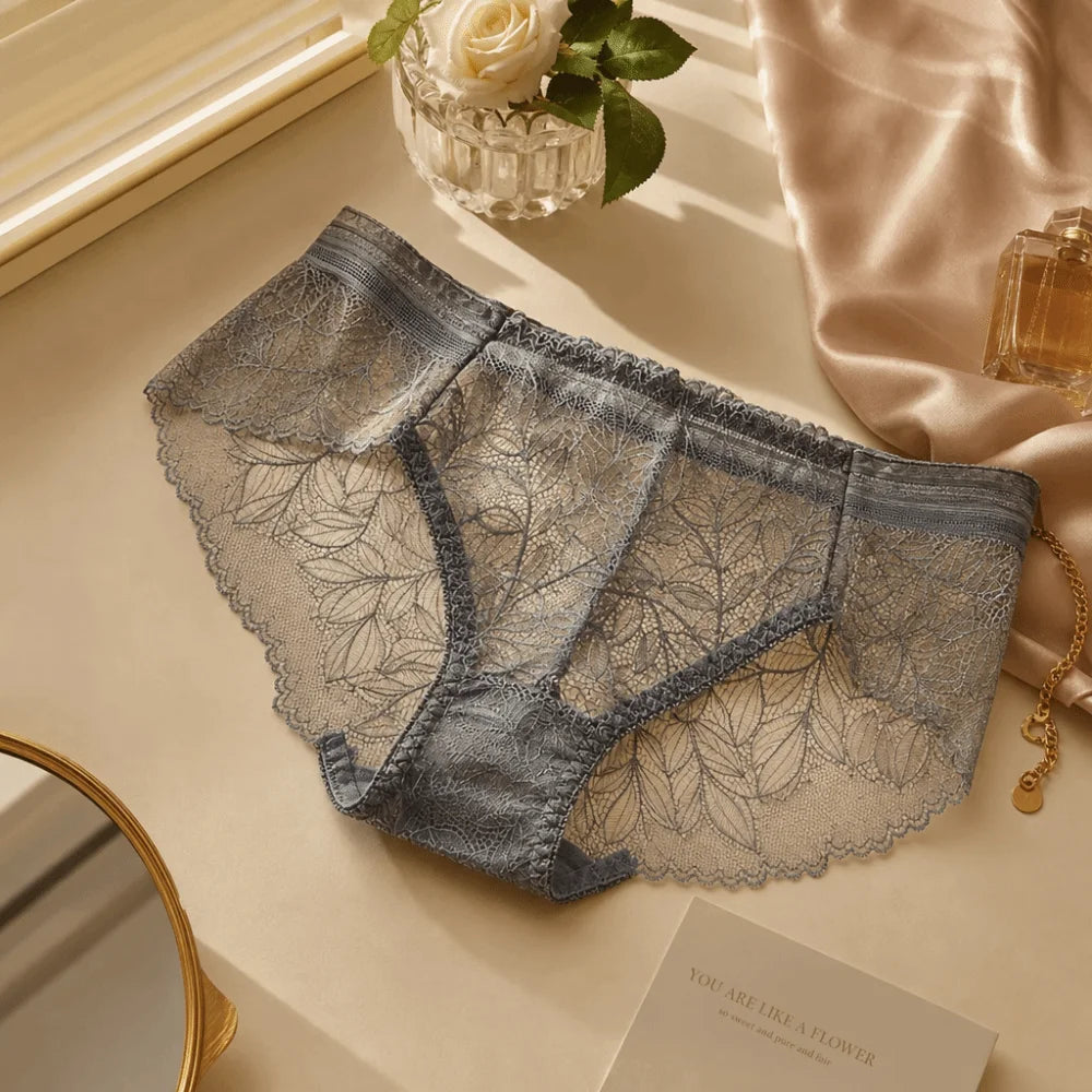 Women's Lace Mesh Briefs – Seamless Low-Rise Underwear Women's Briefs Axl