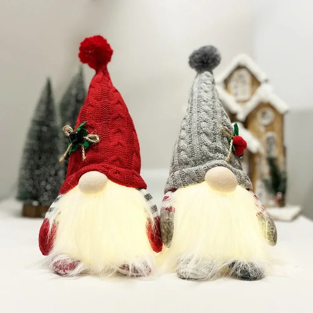 Santa Gnome Christmas Ornament – Lantern Dwarf Knitted Hat Doll Christmas Gnome Ornament Axl