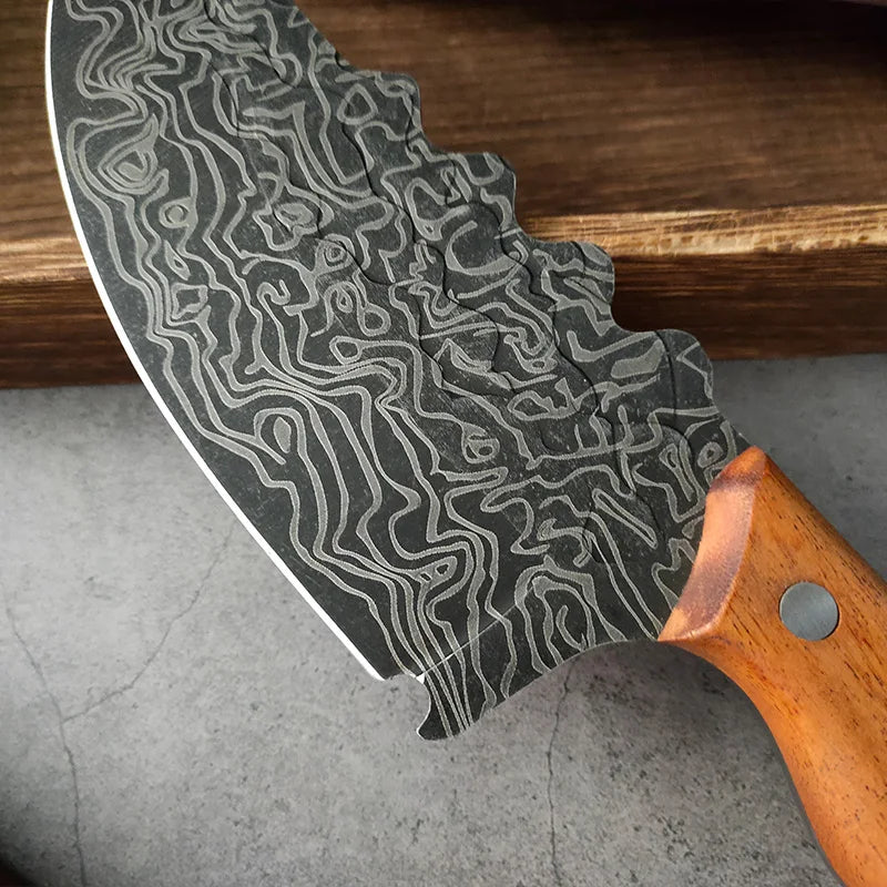 Damascus Forged Chef Knife – Sharp Wooden Handle Kitchen Knife Chef Kitchen Knife Axl
