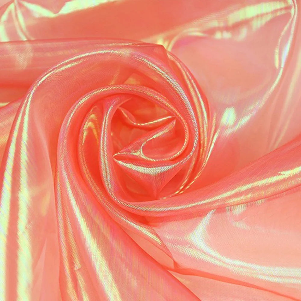 Laser Organza Tulle Fabric – Shiny Voile for Wedding & Stage Organza Tulle Fabric Axl Red L
