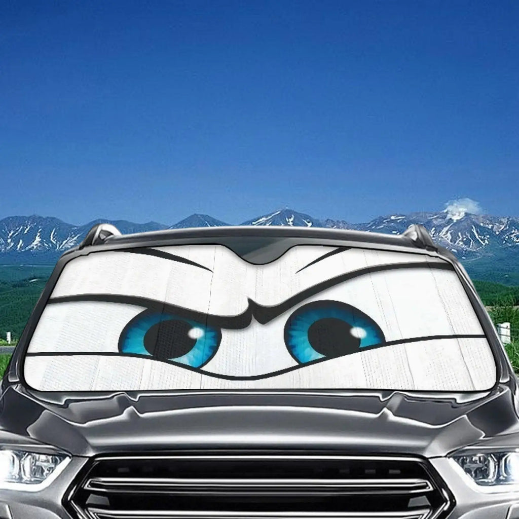 Cartoon Eyes Foldable Car Windshield Sun Shade | UV Protection Windshield Sun Shade Axl
