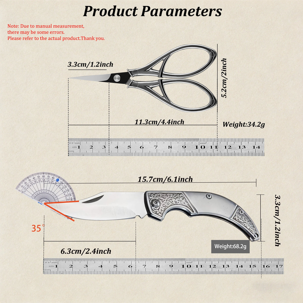 Folding Utility Knife & Embroidery Scissors – EDC Carry Tool Folding Utility Knife Axl
