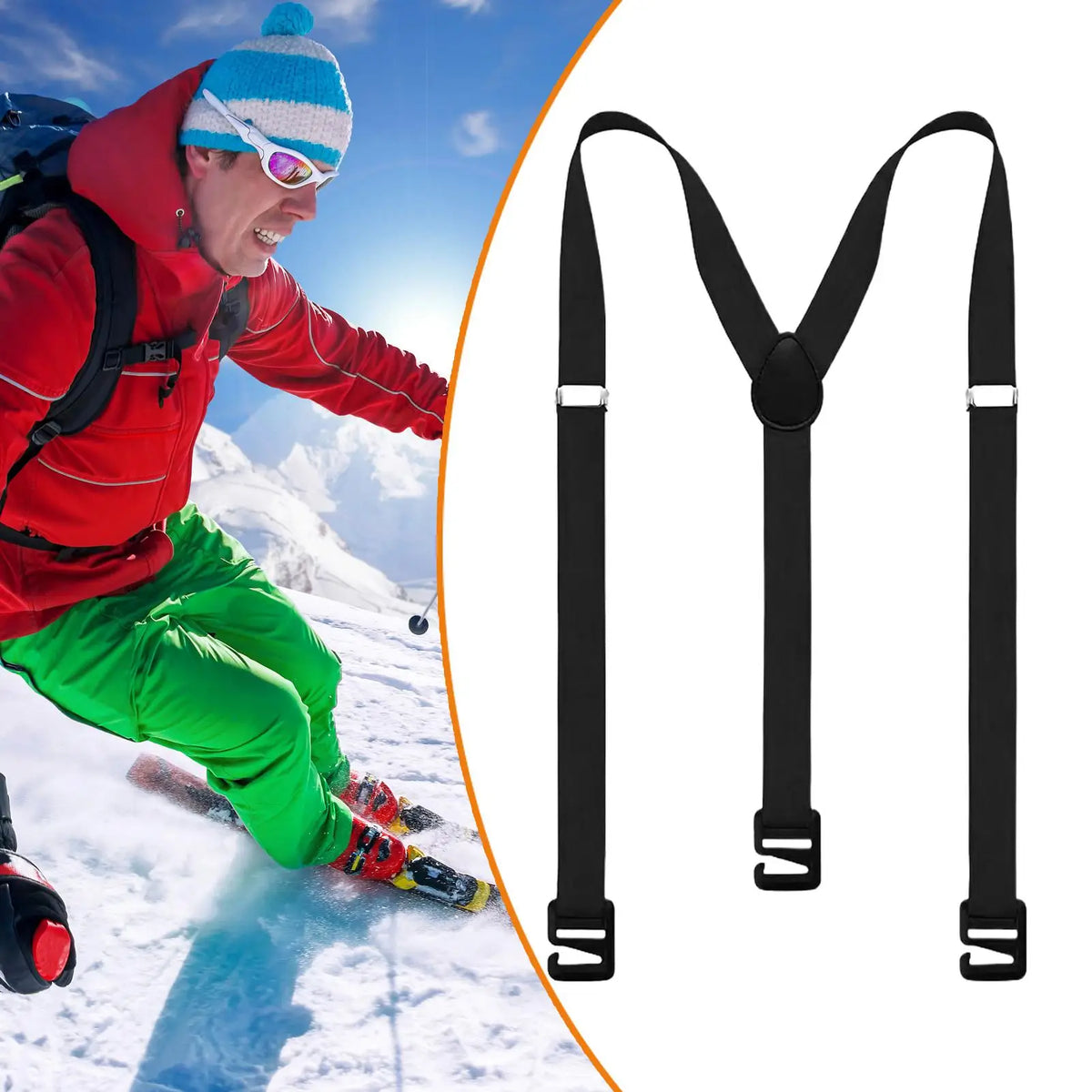 Y-Back Men's Suspenders – Adjustable Heavy Duty Elastic Braces Suspenders & Braces Axl