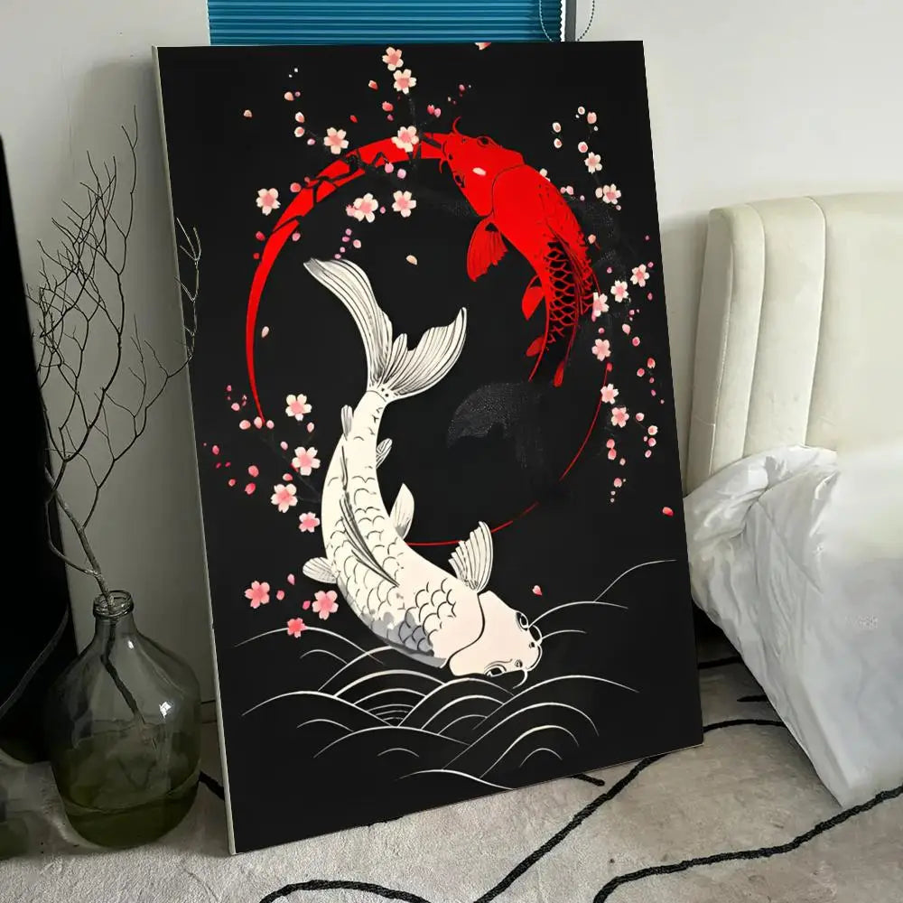 Lucky Koi Yin Yang Canvas Wall Art | HD Print Home Decor Canvas Wall Art Axl