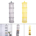 Foldable 4-Compartment Hanging Closet Mesh Organizer Closet Hanging Organizer Axl Grey