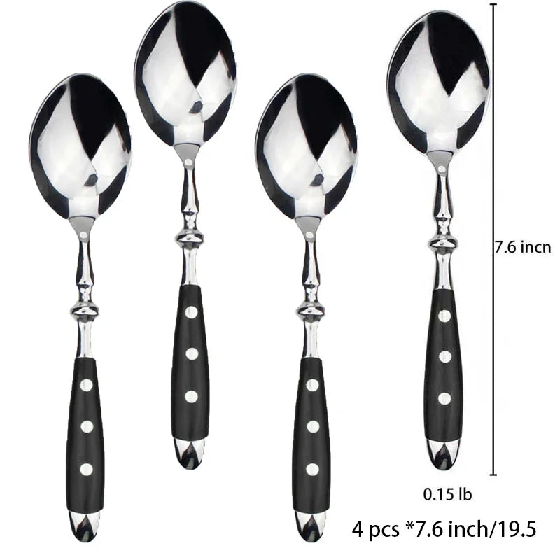 Stainless Steel Cutlery Set – Knife Fork Spoon Dinnerware Flatware Cutlery Set Axl 4 Pc table spoon
