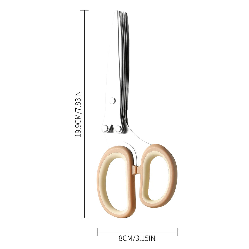 5-Layer Stainless Steel Kitchen Scissors with Lid | Herb Cutter Kitchen Scissors Axl