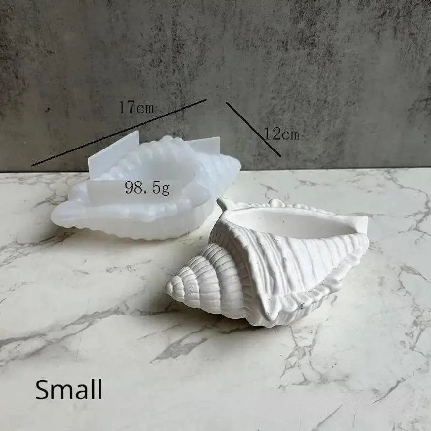 Conch Silicone Mold – Concrete, Resin & Plaster Flower Pot DIY Craft Silicone Mold Axl