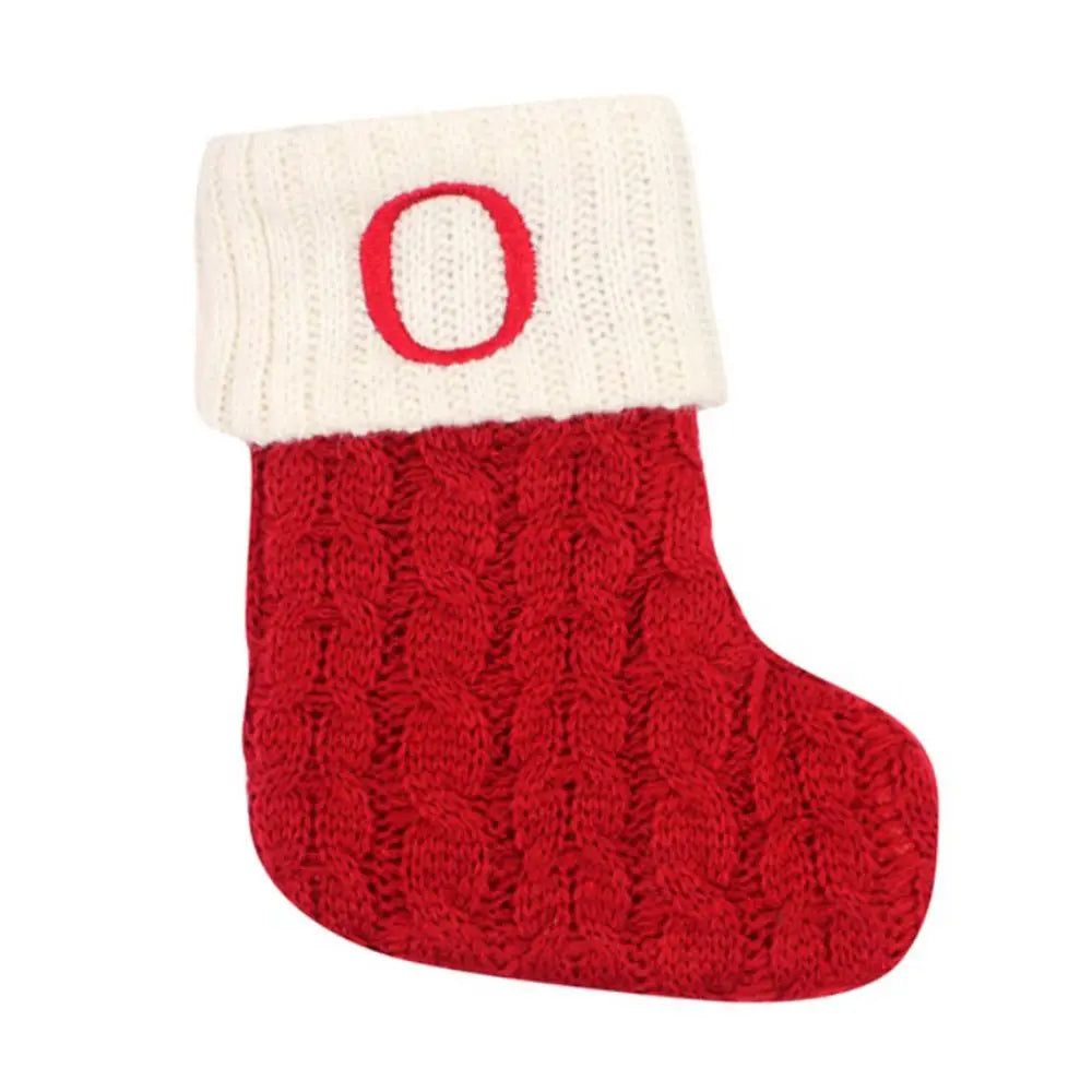 Knitted Christmas Stocking – Alphabet Letter Xmas Décor Gift