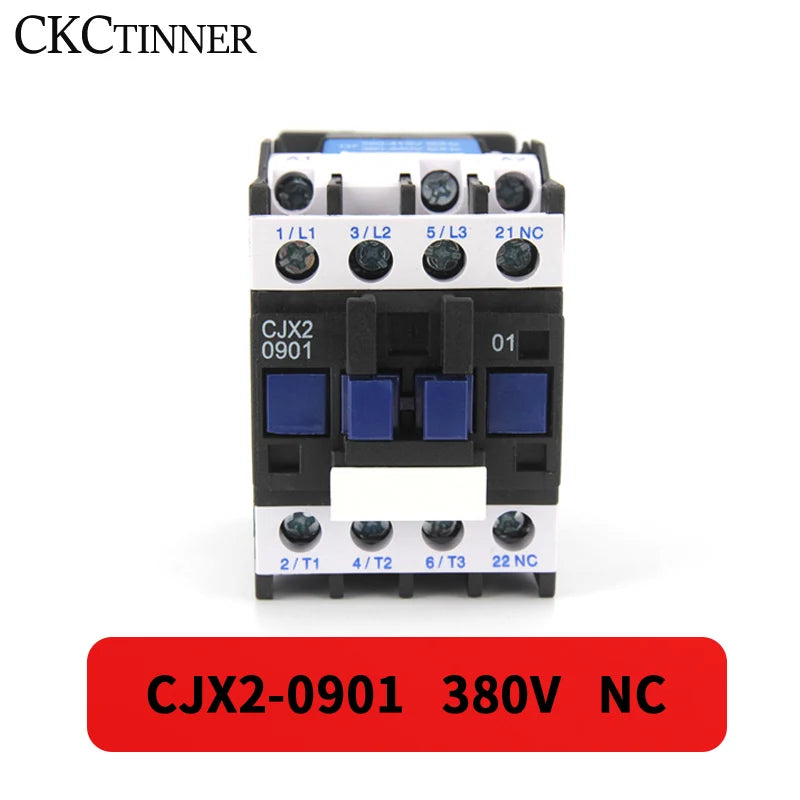 CJX2 9A AC Contactor 3P+1NO DIN Rail Mount 24V–380V AC Contactor Axl CJX2-0901 380V NC