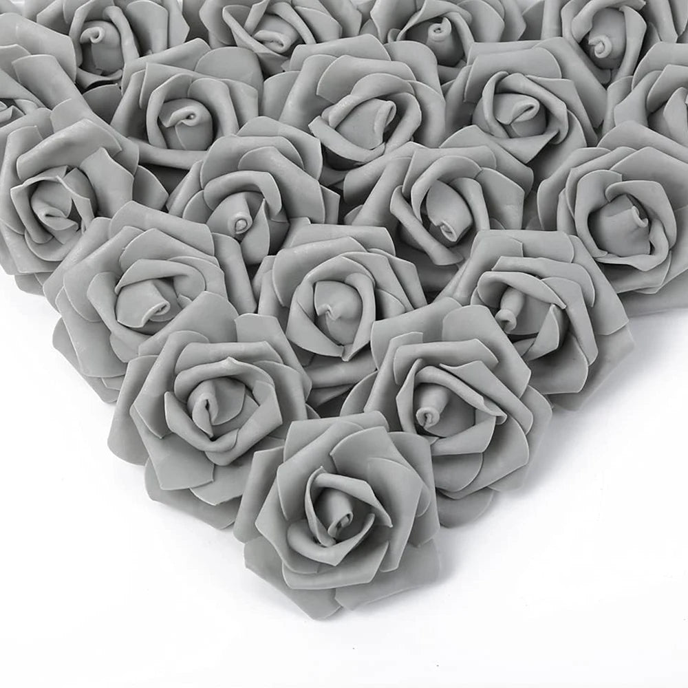 PE Foam Rose Heads – Artificial Flowers for Wedding & Home Decor Artificial Flower Heads Axl GRAY 10pcs