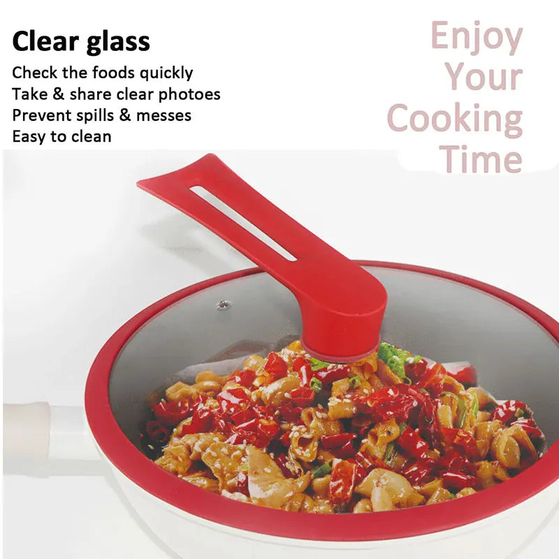 Universal Tempered Glass Pan Lid 24–32cm | Silicone Rim Replacement Pan Lid Axl