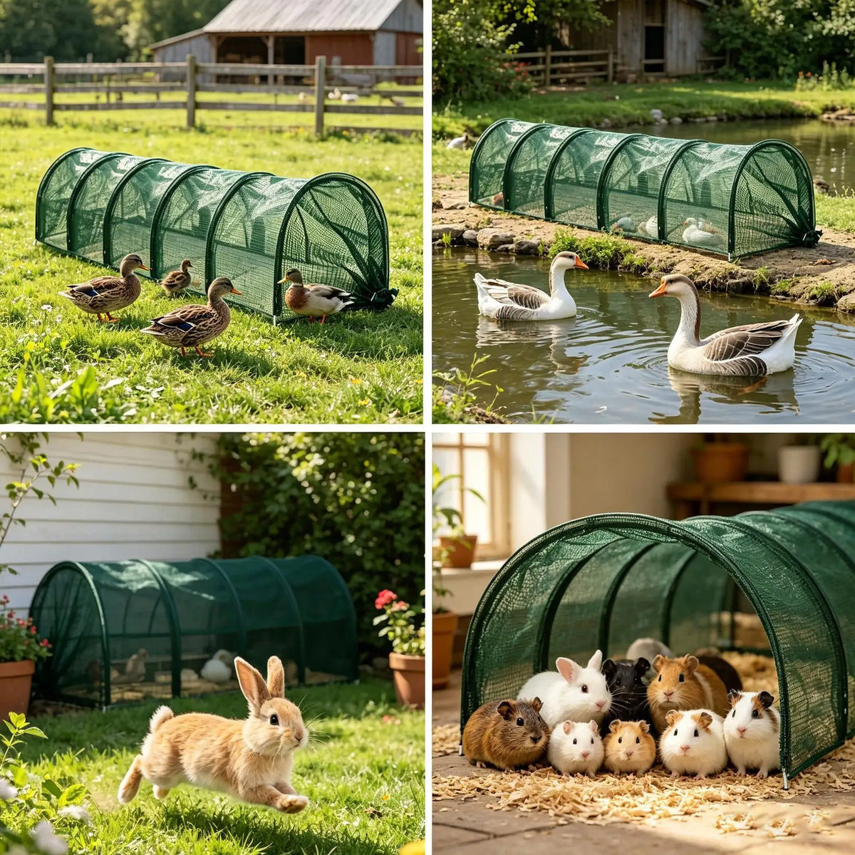 Foldable Chicken Tunnel Run 300cm – Ducks, Rabbits & Small Pets Poultry Tunnel Run Axl