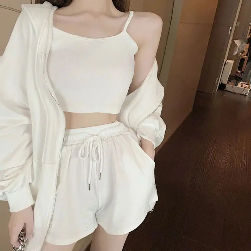 Women's 3-Piece Summer Pajama Set – Sleepwear Shorts & Nightgown Women's Pajama Set Axl